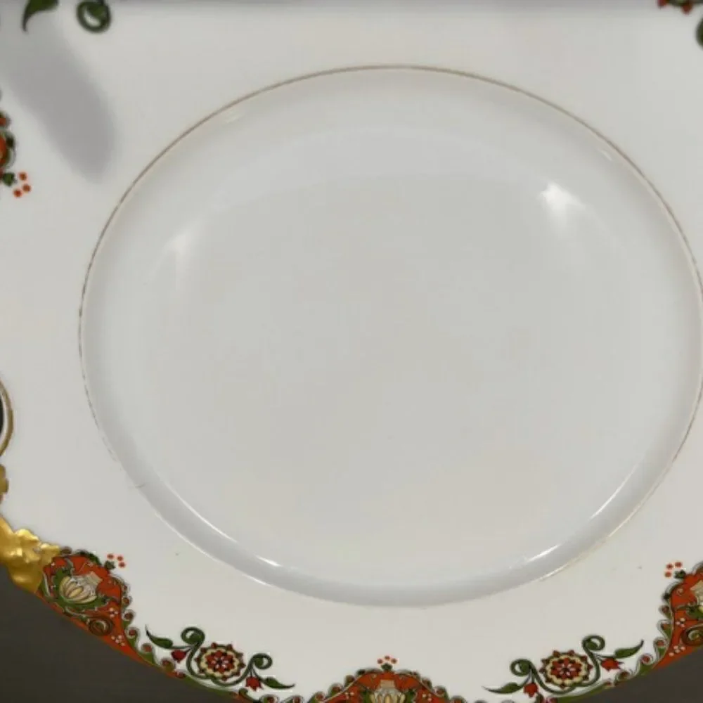 Bernardaud Limoges HANDLED TRAY Handpainted Red